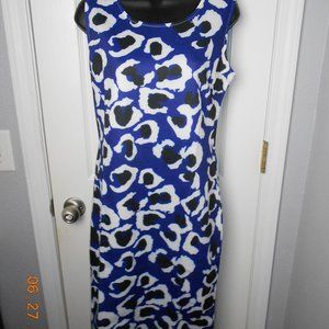 Elar Open Back Sheath Dress Black & Blue Med or LG